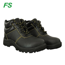 Black Embossed Leather Upper PU Injection Sole Men safety shoes wholesale